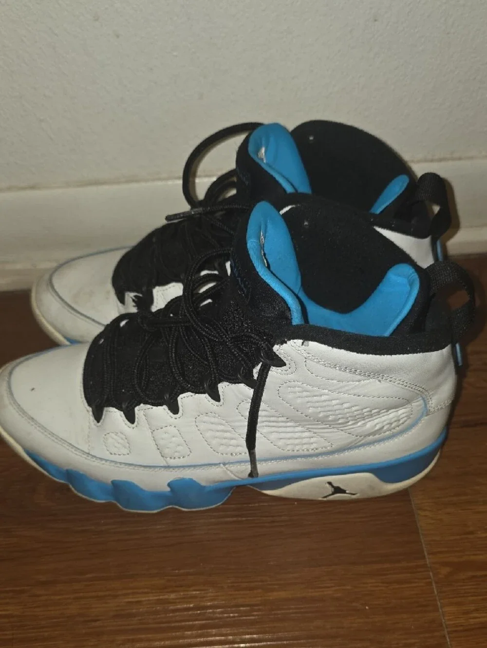 Nike Kids White and Blue High-Top Sneakers